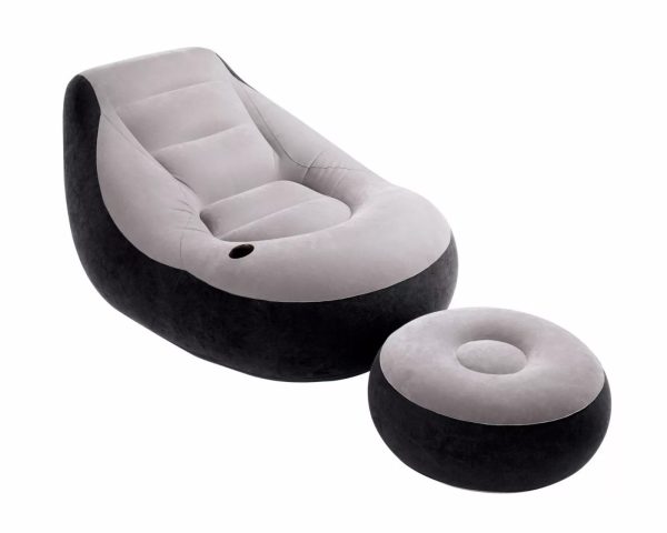 Sillón Inflable con Posa Pies Gris Intex - Imagen 5