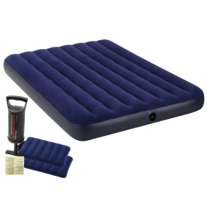 Colchón Inflable Camping Queen 152x203x25cm Intex - Almohada-Inflador