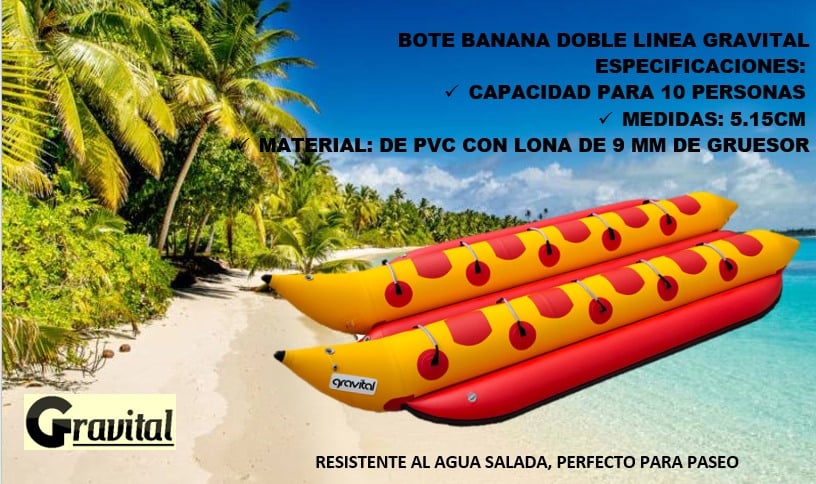 Bote Inflable banana para 10 Personas Gravital - Imagen 2