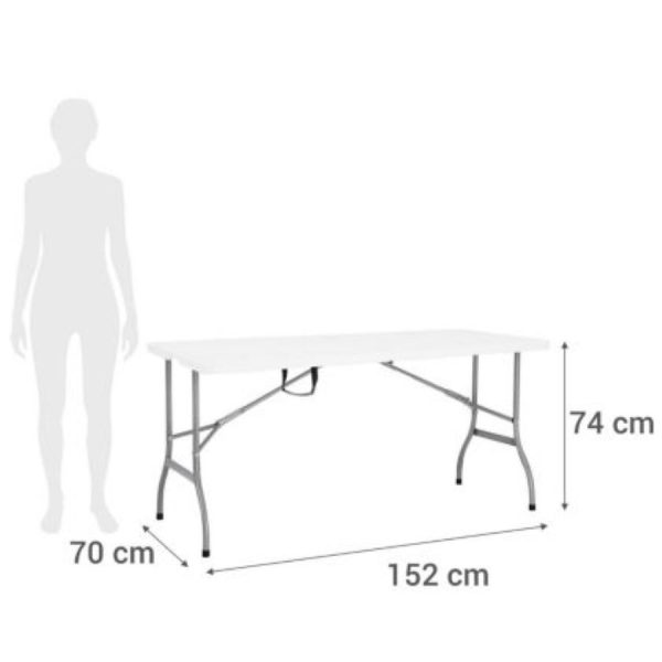 Mesa Plegable Maleta 152x76cm Blanco - Imagen 8