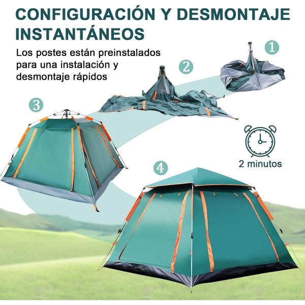 Carpa Automática para 6 personas Aire libre Everbest - Imagen 2