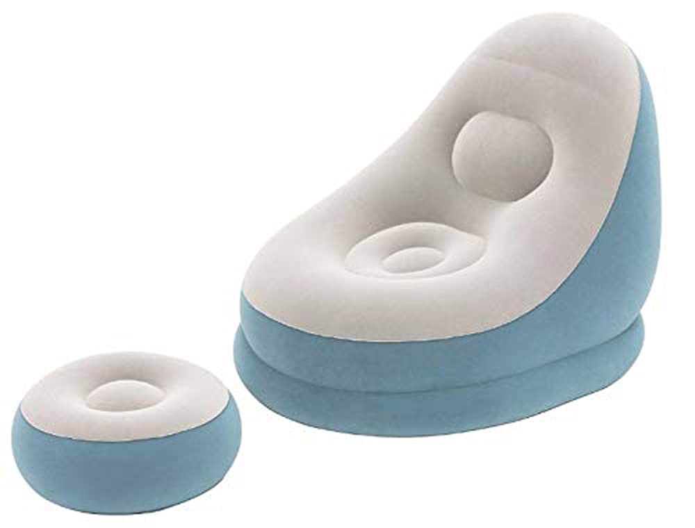 Sillón Inflable con Posa Pies celeste Bestway - Imagen 4