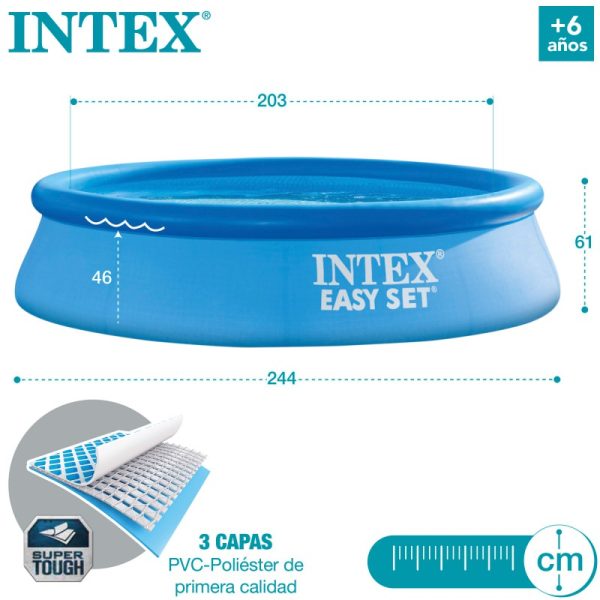 Piscina inflable redonda Intex Easy Set 244x61cm - Imagen 4