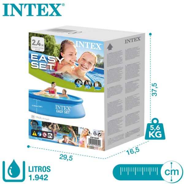 Piscina inflable redonda Intex Easy Set 244x61cm - Imagen 7