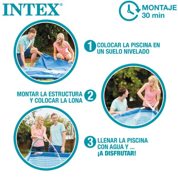 Piscina Armable Metal Frame 220x150x60cm Intex - Imagen 4
