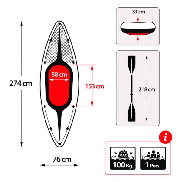 Kayak Inflable Challenger K1 Intex - Imagen 4