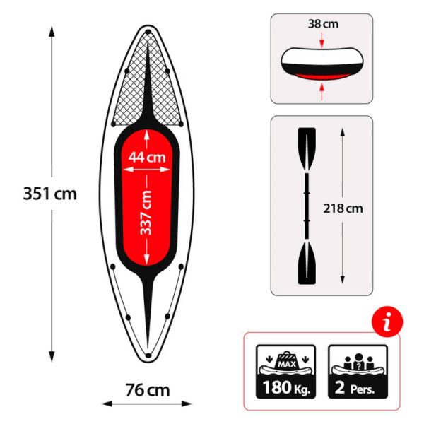 Kayak inflable Challenger K2 Intex - Imagen 4