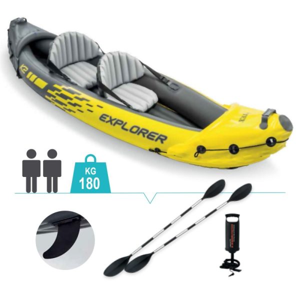 Kayak Inflable Explorer K2 Amarillo Intex - Imagen 5