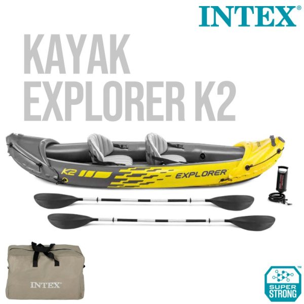 Kayak Inflable Explorer K2 Amarillo Intex - Imagen 8