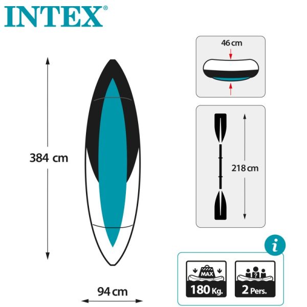 Kayak Inflable Excursión Pro K2 Intex - Imagen 12