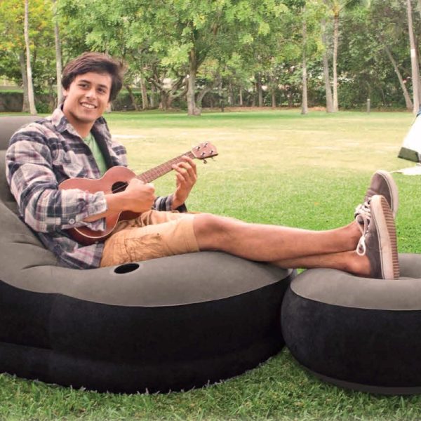 Sillón Inflable con Posa Pies Gris Intex - Imagen 7