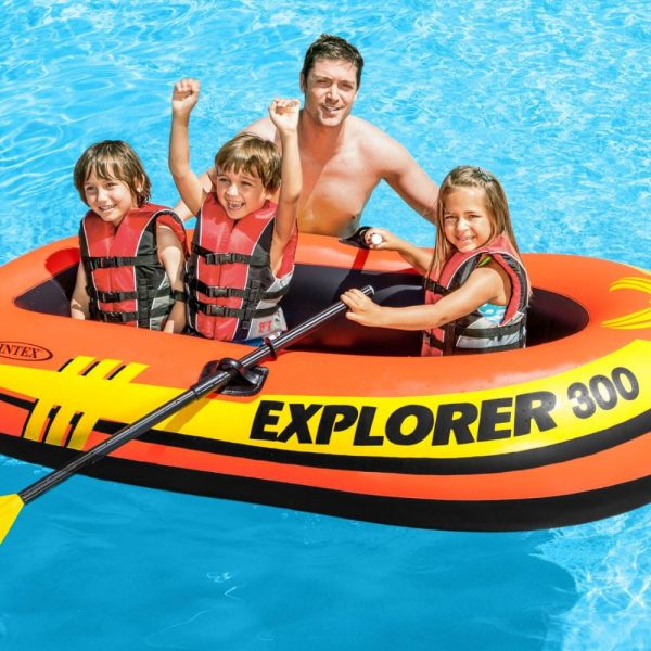 Bote Inflable Explorer 300 Remos-Inflador Intex - Imagen 2