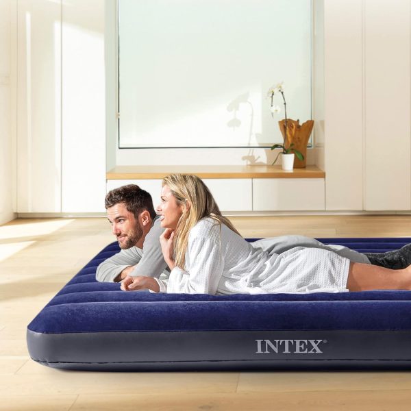 Colchón Inflable Camping 152x203x25cm Intex-Almohada-Inflador - Imagen 4