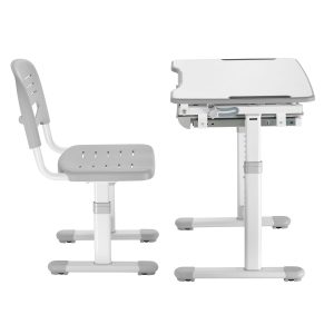 Escritorio con Silla Regulable color Gris Infantil