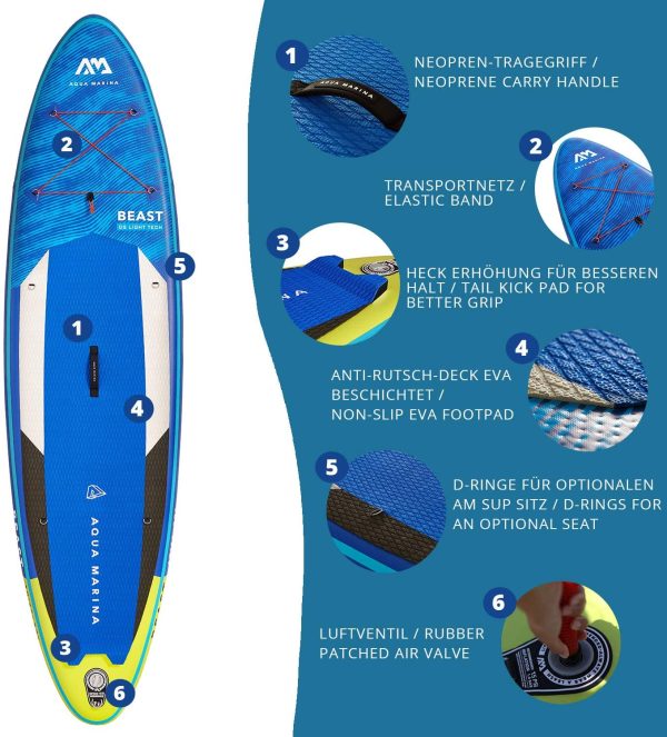 Paddle Inflable Sup Beast 10'6" Aquamarina - Imagen 4