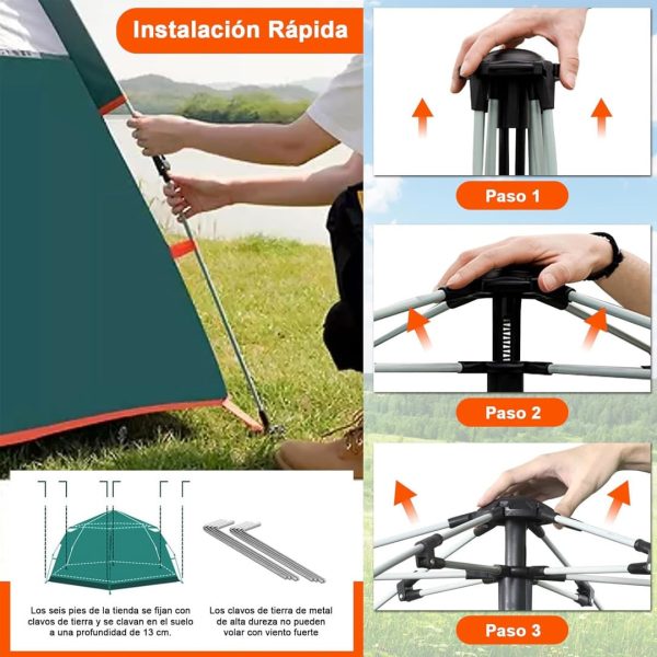 Carpa Camping Automática 4 personas de aire libre Everbest - Imagen 3