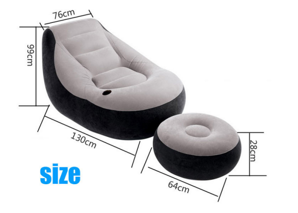 Sillón Inflable con Posa Pies Gris Intex - Imagen 4