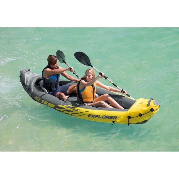 Kayak Inflable Explorer K2 Amarillo Intex - Imagen 2