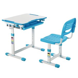 Escritorio con Silla Regulable color Celeste Infantil
