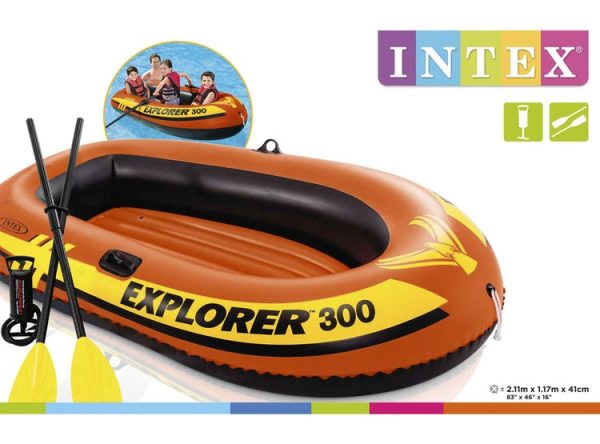 Bote Inflable Explorer 300 Remos-Inflador Intex - Imagen 3