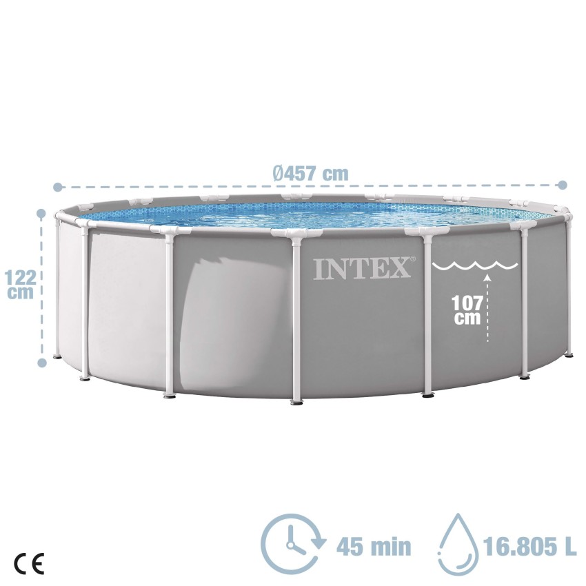 Piscina Estructural Redonda Prism Frame 457x122cm Intex - Imagen 3
