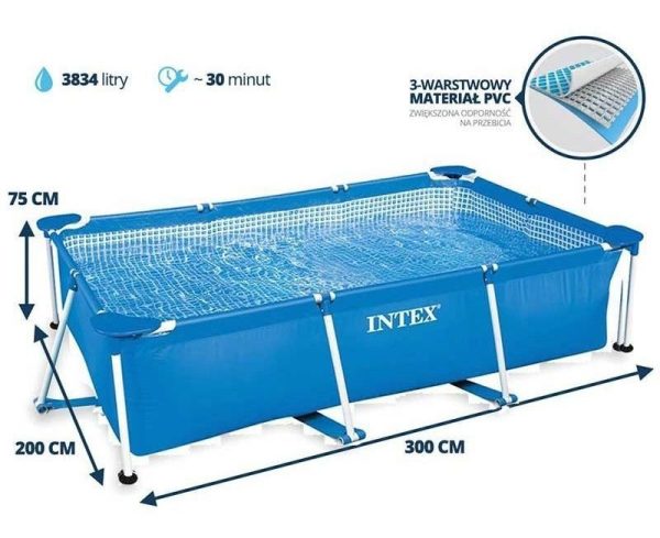 Piscina Armable Rectangular 300x200x75cm Intex - Imagen 3