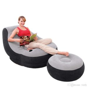 Sillón Inflable con Posa Pies Gris Intex