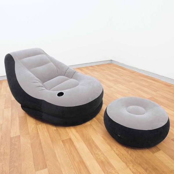 Sillón Inflable con Posa Pies Gris Intex - Imagen 3