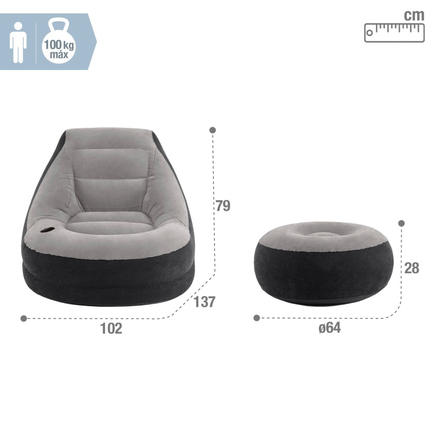 Sillón Inflable con Posa Pies Intex - Imagen 4