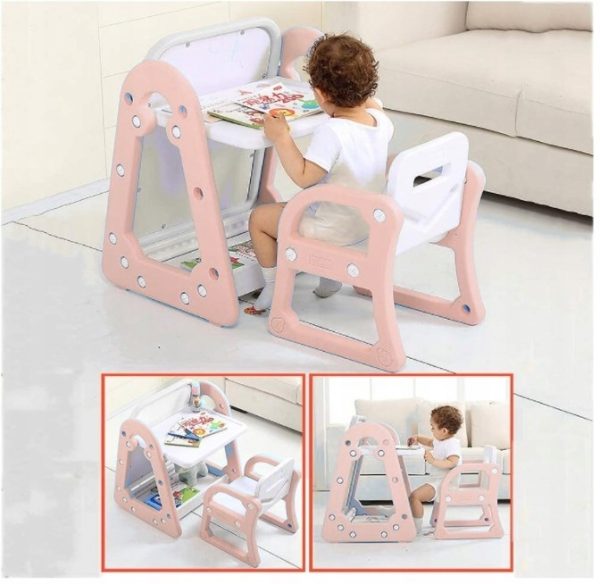Mesa Multifuncional Pizarra con Silla color Rosado - Imagen 4