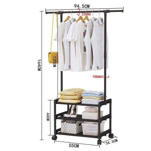 Perchero Colgador Organizador Estante Ropa 3 Niveles - Imagen 5