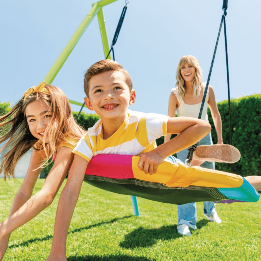 Set Intex Columpio nido octagonal saucer swing verde azul - Imagen 2