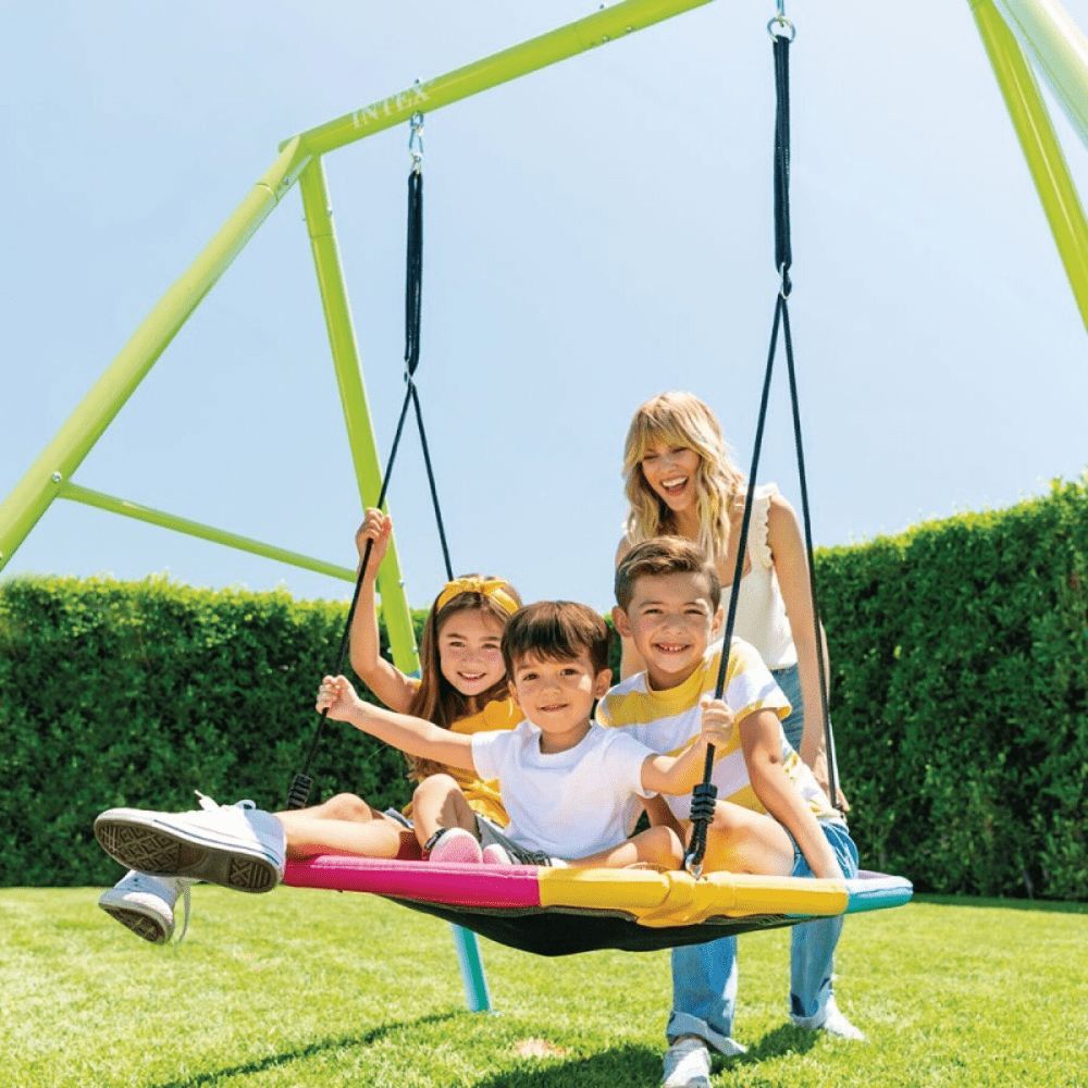 Set Intex Columpio nido octagonal saucer swing verde azul - Imagen 3