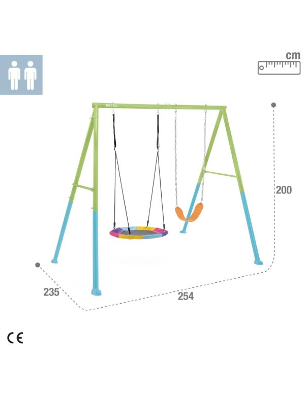 Set Columpio de 2 Accesorios Intex Two Feature Swing Set Verde Azul - Imagen 5