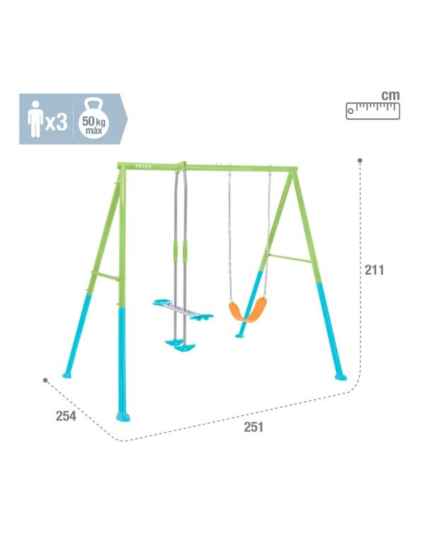 Set Columpio de 2 Accesorios Intex Two Feature Swing Set Verde Azul - Imagen 4