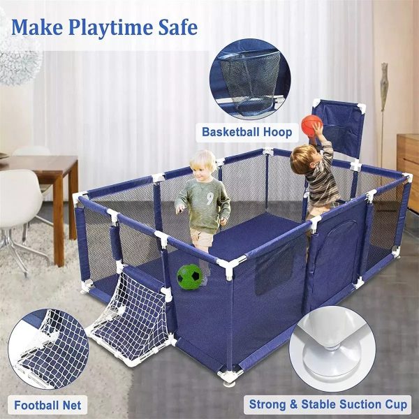 Corralito Para Bebé Corral Infantil, Gimnasio De Juegos Azul - Imagen 3