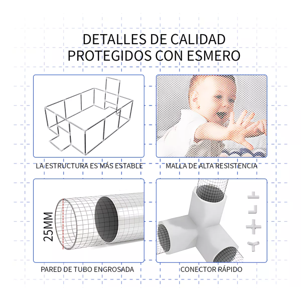 Corralito Para Bebé Corral Infantil, Gimnasio De Juegos Azul - Imagen 5