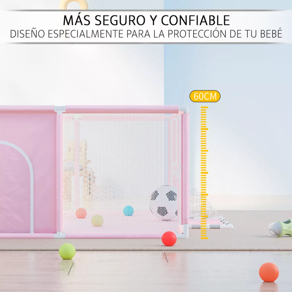 Corralito Para Bebé Corral Infantil, Gimnasio De Juegos Rosa - Imagen 3