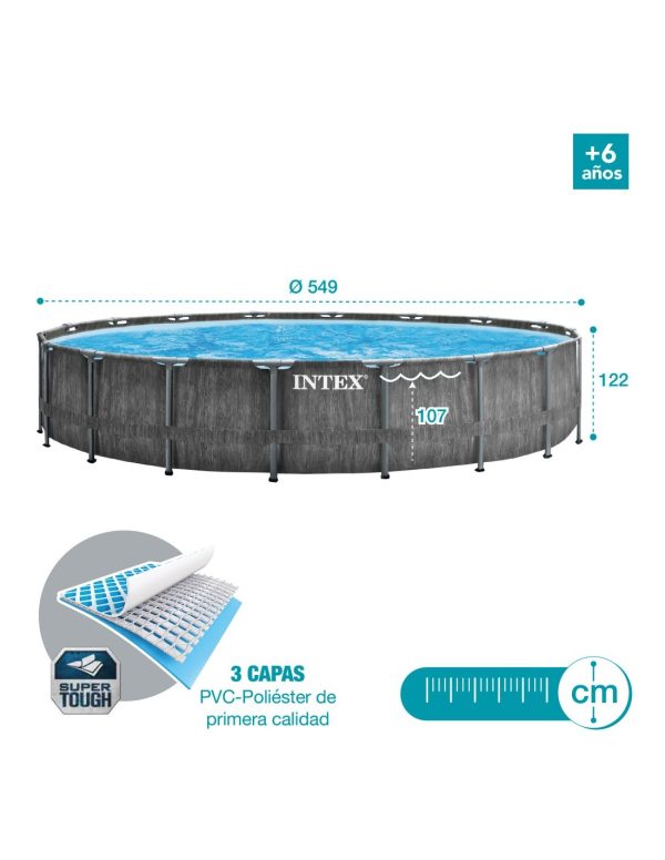 Piscina Armable 549x122cm Prism Frame Intex - Imagen 6