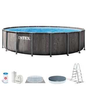 Piscina Armable Prism Frame Greywood 549x122cm Intex