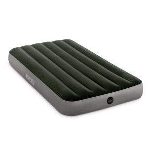 Colchón Inflable Intex 1,5 Plazas Verde con Inflador de Pie 99X192x25cm.