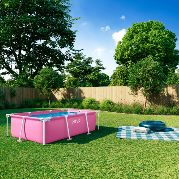 Piscina Armable Rectangular 220x150x60cm Intex - Rosado - Imagen 4