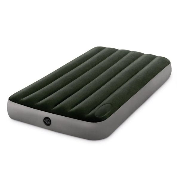 Colchón Inflable Intex 1,5 Plazas Verde con Inflador de Pie 99X192x25cm. - Imagen 2