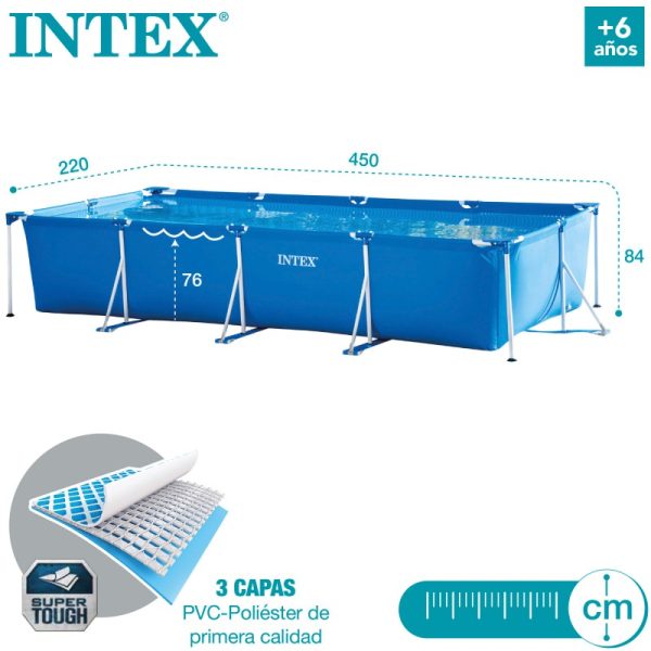 Piscina Armable Rectangular con Filtro 450x220x84cm Intex - Imagen 5