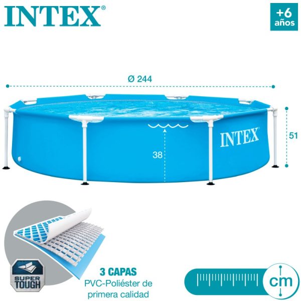 Piscina Armable Redonda 244x51cm Intex - Imagen 3